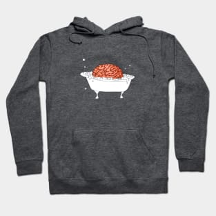 Brain Bath · Brain in a tub taking a bubble bath · simple illustration Hoodie